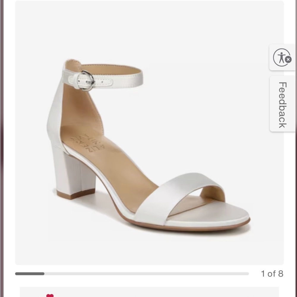 Naturalizer White Ankle Strap Heels
